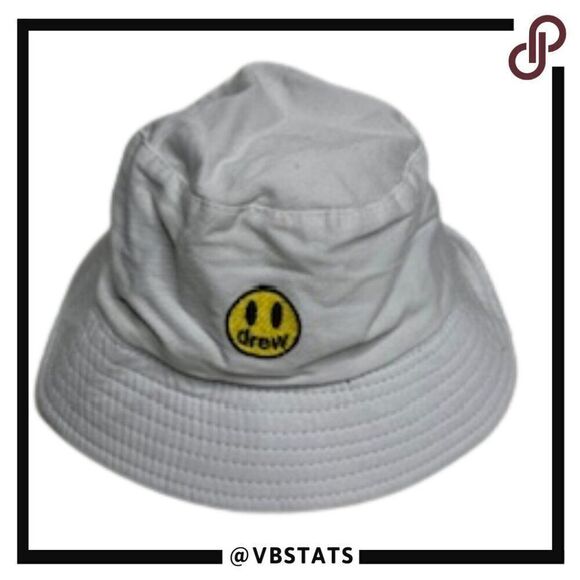 Drew White with Yellow Logo Bucket Hat One Size - Picture 1 of 5